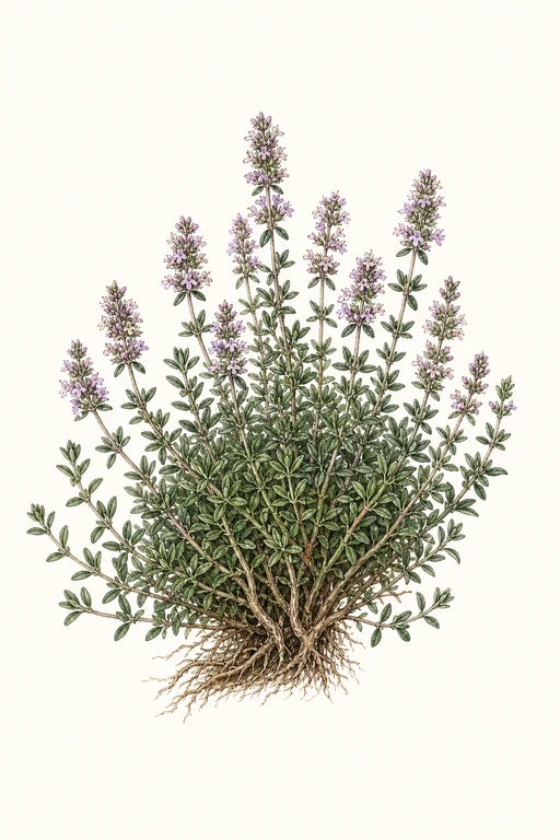 Botanical illustration of Greek Thyme