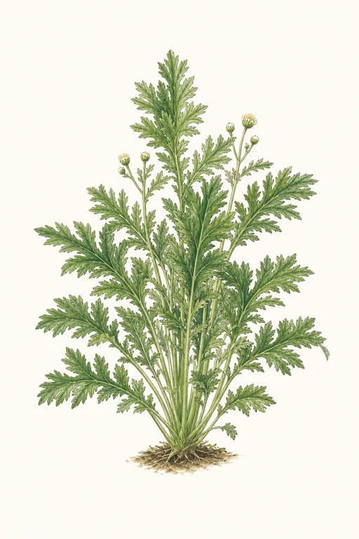 Botanical illustration of Leaf Shungiku