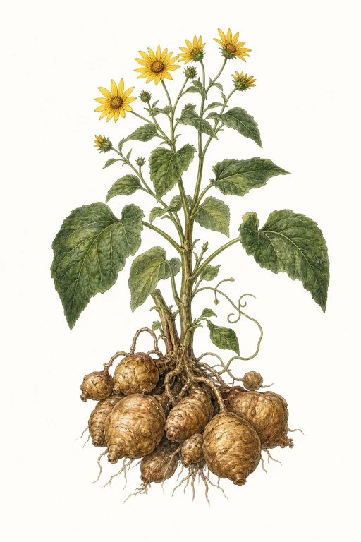 Botanical illustration of Jerusalem Artichoke