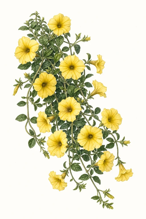 Botanical illustration of Shock Wave Yellow
