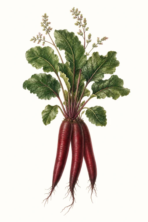 Botanical illustration of Cylindrical Beet