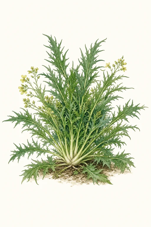 Botanical illustration of Early Mizuna
