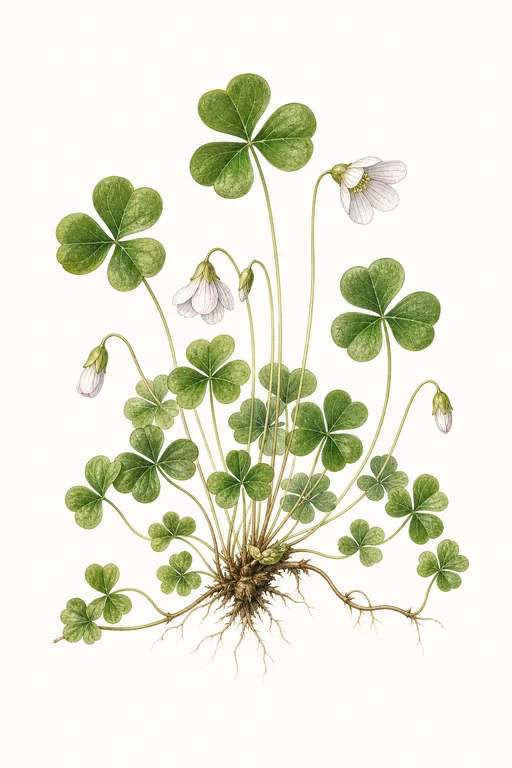Botanical illustration of Wood Sorrel