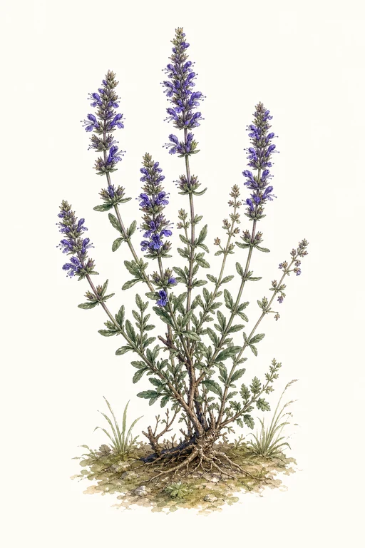 Botanical illustration of Common Hyssop