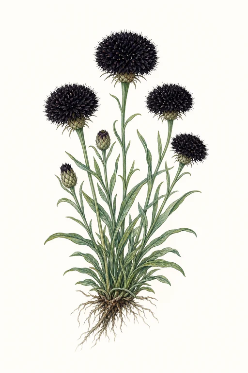 Botanical illustration of Black Ball