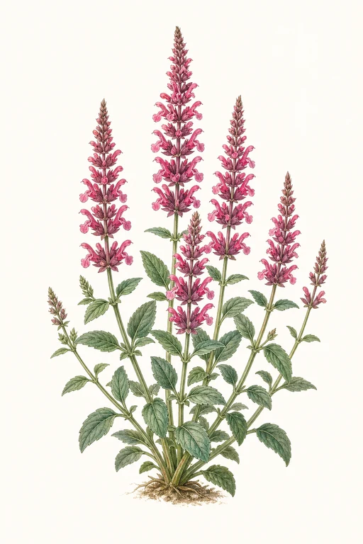 Botanical illustration of Rose Rhapsody