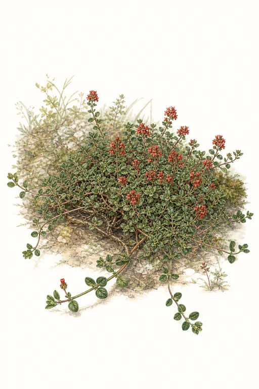 Botanical illustration of Coccineus Thyme