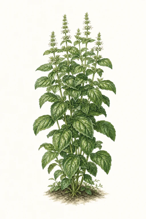 Botanical illustration of Greek Columnar Basil