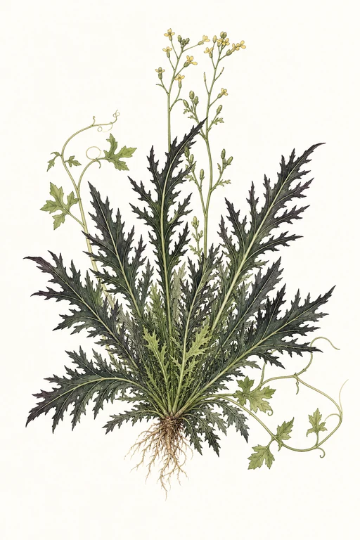 Botanical illustration of Black Mustard