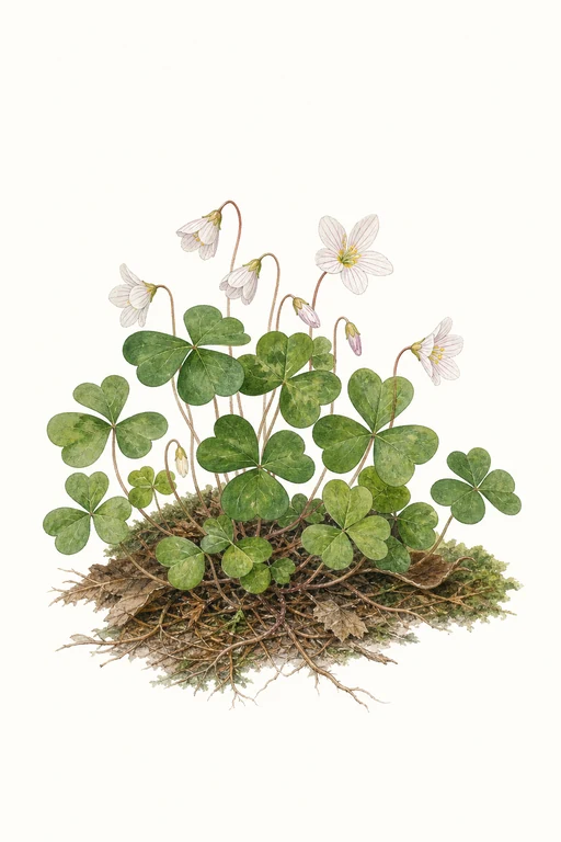 Botanical illustration of Common Wood Sorrel
