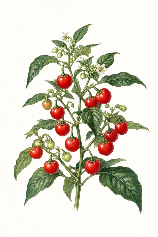 Botanical illustration of Sweet Cherry