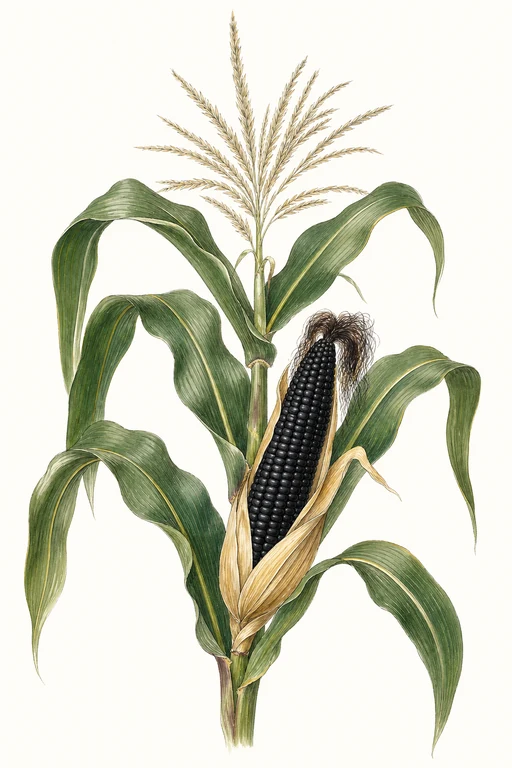 Botanical illustration of Black Aztec