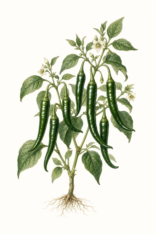 Botanical illustration of Friggitello