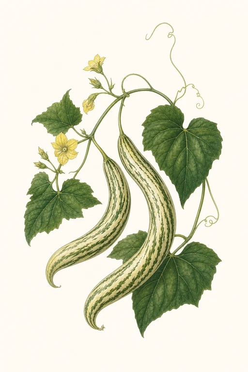Botanical illustration of Painted Serpent