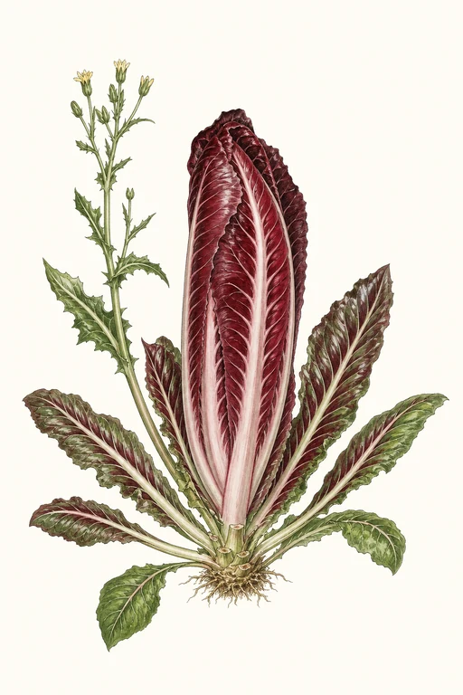Botanical illustration of Rossa Di Treviso Precoce