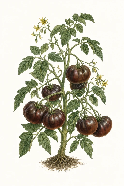 Botanical illustration of Black Prince