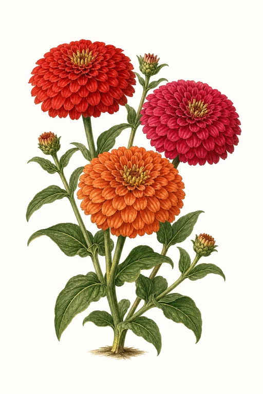 Botanical illustration of Benary's Giant