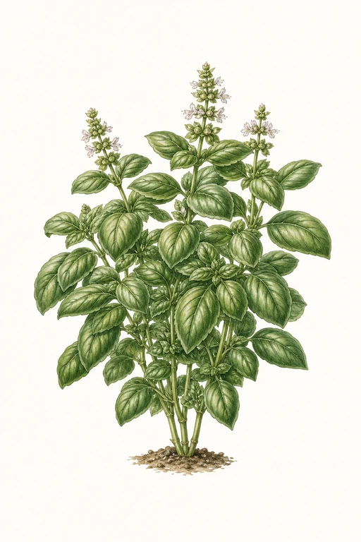Botanical illustration of Pistou Basil