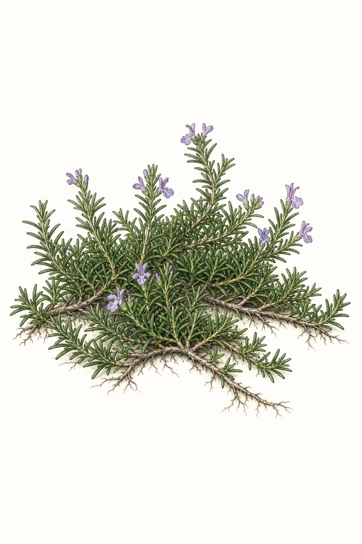 Botanical illustration of Prostrata (Creeping Rosemary)