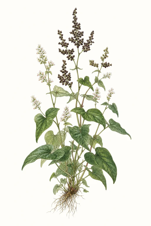 Botanical illustration of Japanese Buckwheat