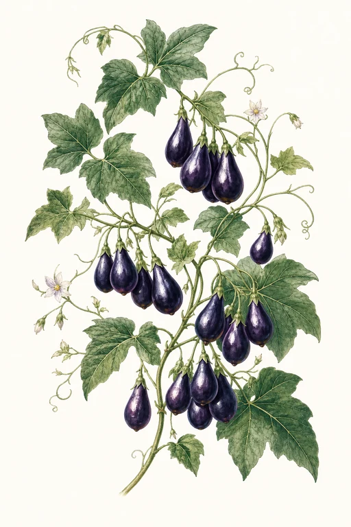 Botanical illustration of Indigo Pear Drops