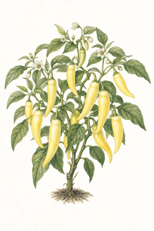 Botanical illustration of Feher Ozon Paprika