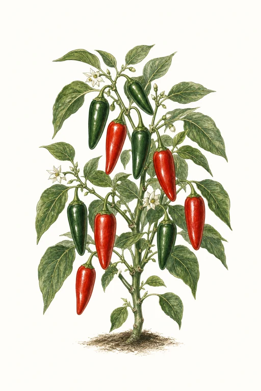 Botanical illustration of Craig's Grande Jalapeño