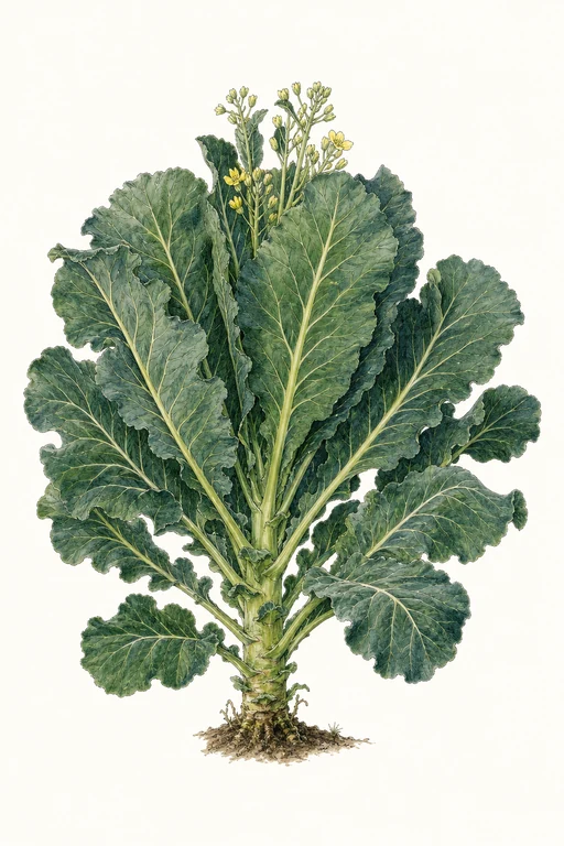 Botanical illustration of Champion Collards