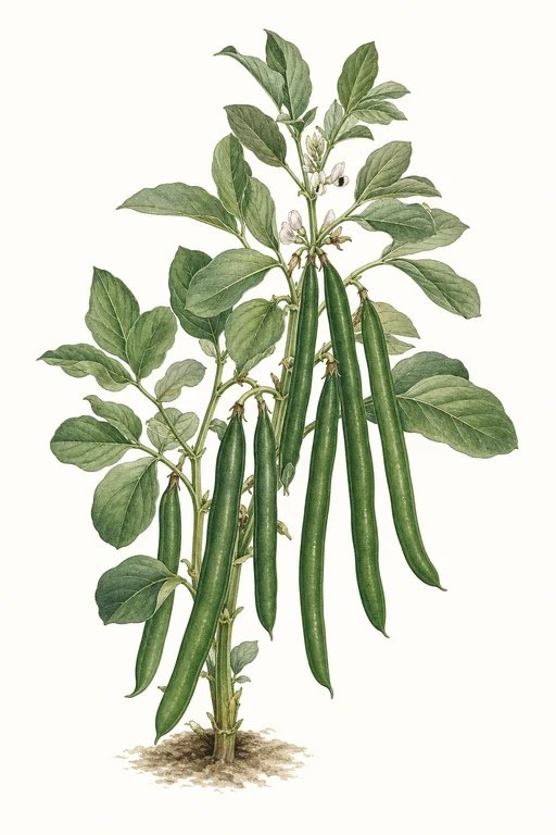 Botanical illustration of Imperial Green Longpod