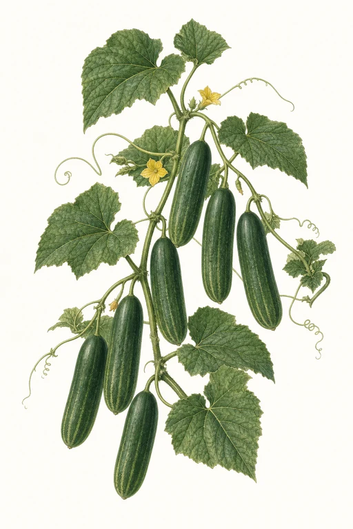 Botanical illustration of Marketmore 80