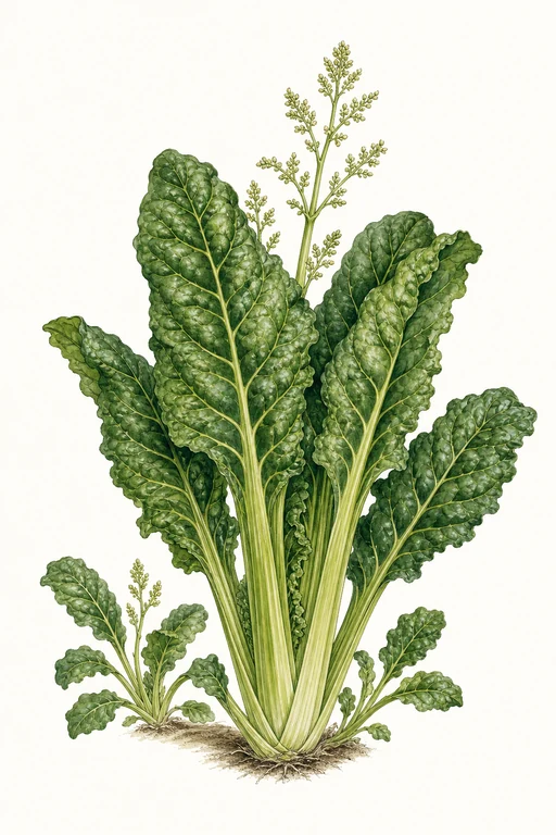 Botanical illustration of Green Swiss Chard