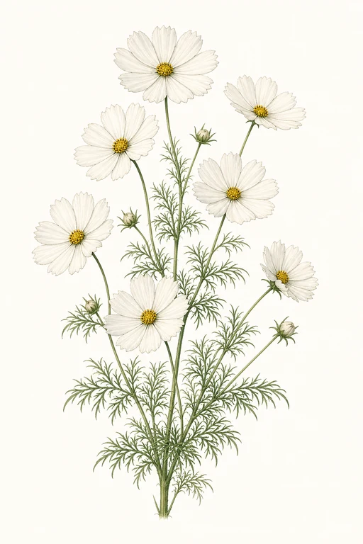 Botanical illustration of Psyche White