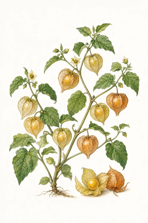 Botanical illustration of Husk Cherry