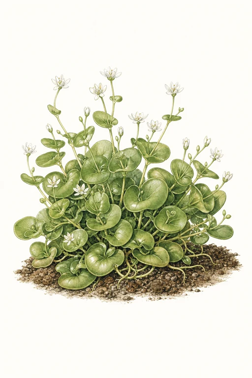 Botanical illustration of Claytonia