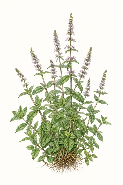Botanical illustration of Spearmint