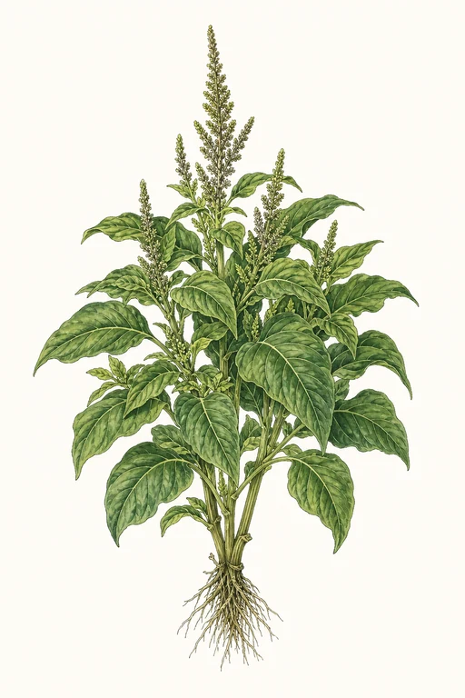 Botanical illustration of Green Leaf Vegetable Amaranth