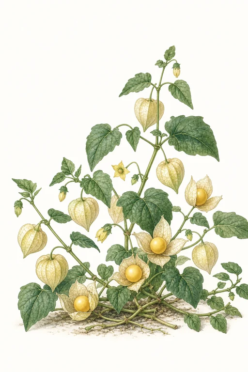 Botanical illustration of Yellow Ground Cherry