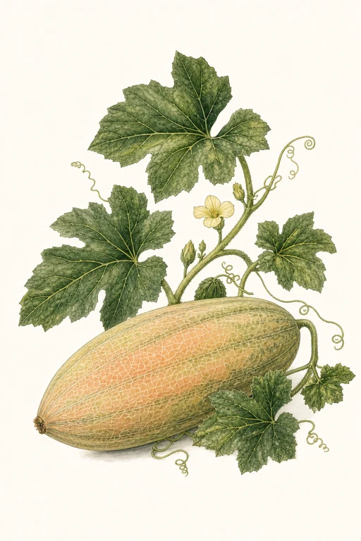 Botanical illustration of Crenshaw