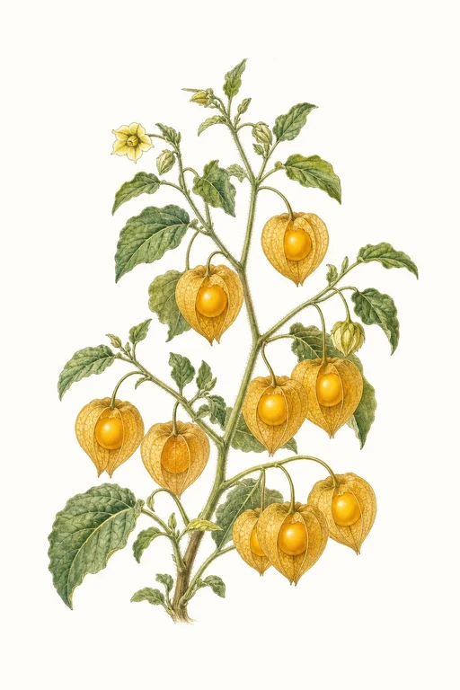 Botanical illustration of Pineapple Ground Cherry