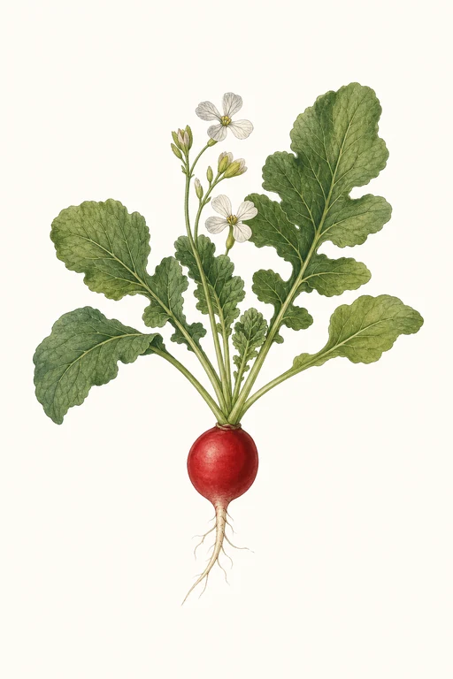 Botanical illustration of Rattail Radish